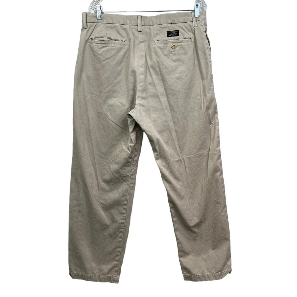 Banana Republic Chino Pants Gavin Straight Stretch Flat Front Khaki Men Sz W36*